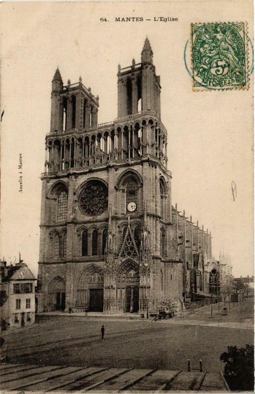 Carte postale ancienne Mantes Eglise