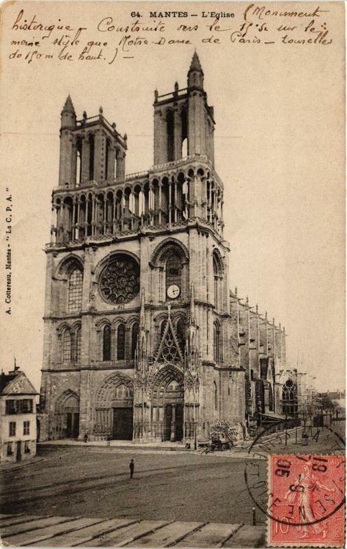 Carte postale ancienne Mantes Eglise