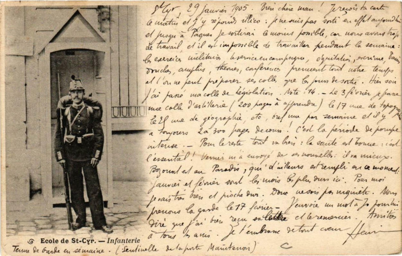 Carte postale ancienne Ecole de Saint-Cyr Infanterie