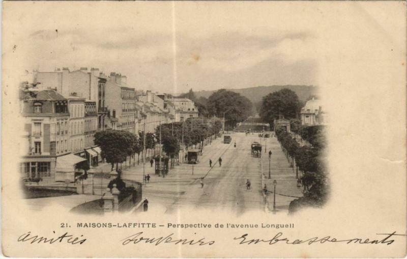 Carte postale ancienne Maisons-Laffitte Mairie et Avenue à Maisons-Laffitte