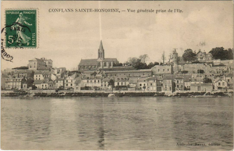 Carte postale ancienne Conflans-Sainte-Honorie Vue Generale