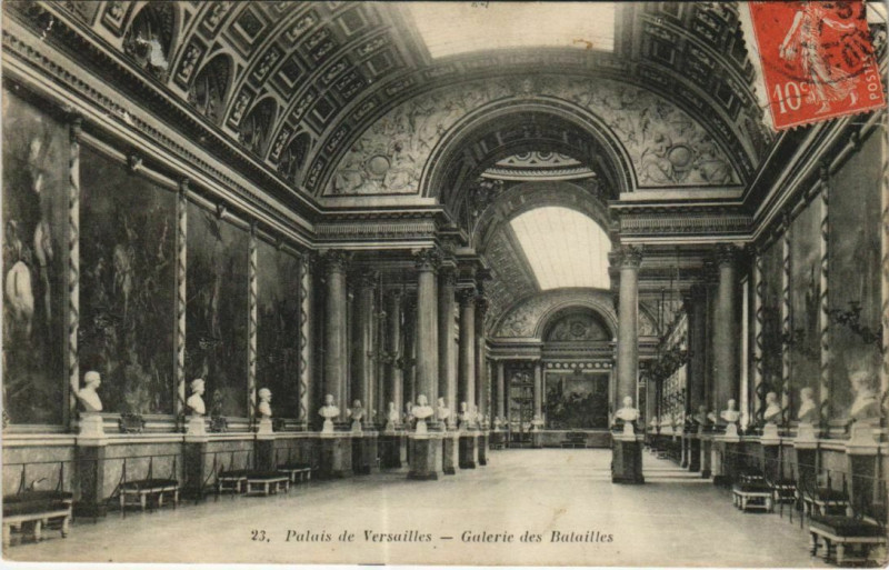 Carte postale ancienne Palais-de Versailles Galerie des Batailles à Versailles