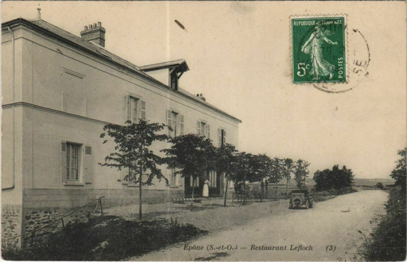 Carte postale ancienne Epone Restaurant Lefloch à Épône