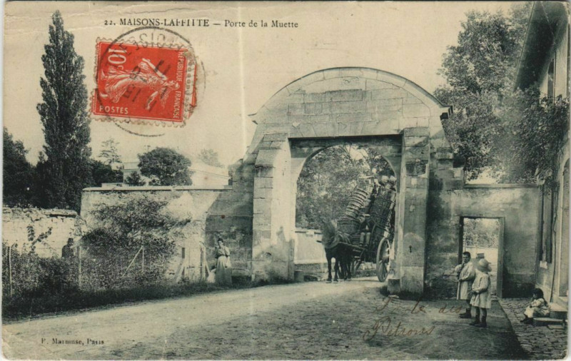 Carte postale ancienne Maisons-Laffitte Porte de la Muette à Maisons-Laffitte