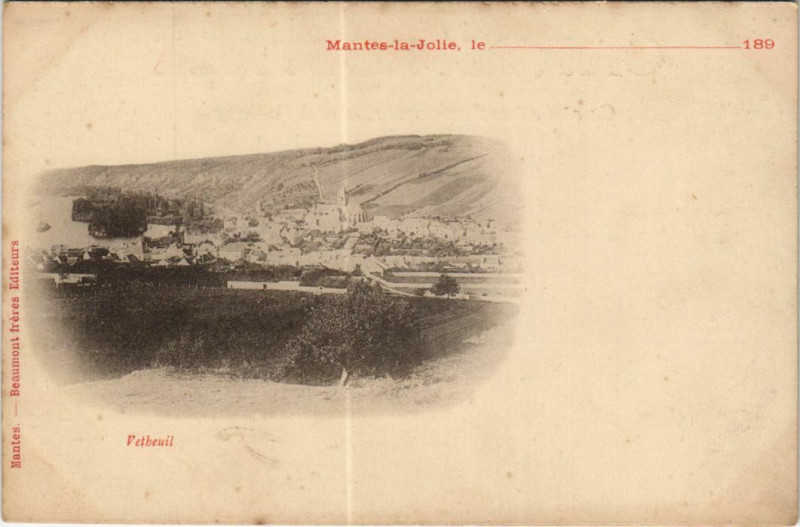 Carte postale ancienne Mantes-la-Jolie Vetheuil à Mantes-la-Jolie