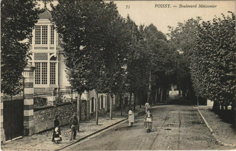 Carte postale ancienne Poissy Boulevard Meissonier à Poissy