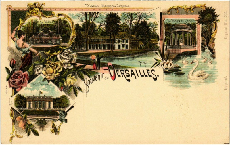 Carte postale ancienne Litho Versailles - Souvenir à Versailles