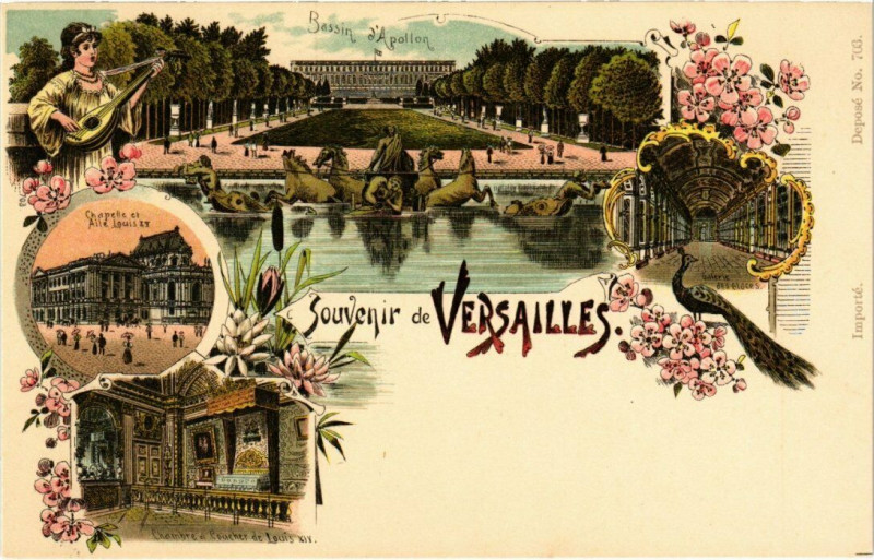 Carte postale ancienne Litho Versailles - Souvenir à Versailles