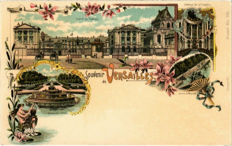 Carte postale ancienne Litho Versailles - Souvenir à Versailles