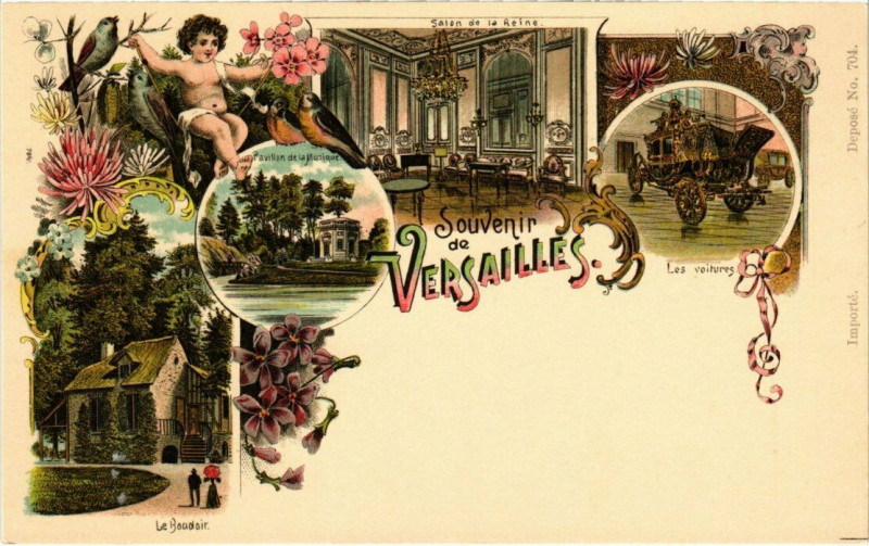 Carte postale ancienne Litho Versailles - Souvenir à Versailles