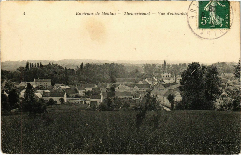 Carte postale ancienne Env. de Meulan - Themericourt - Vue d'ensemble