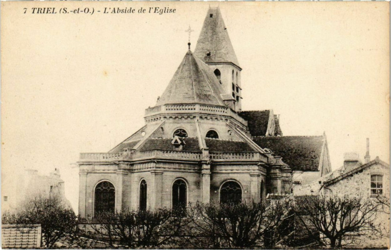 Carte postale ancienne Triel - L'Abside de l'Eglise