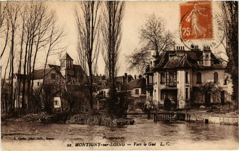 Carte postale ancienne Montigny-sur-Loing - Vers le Gue