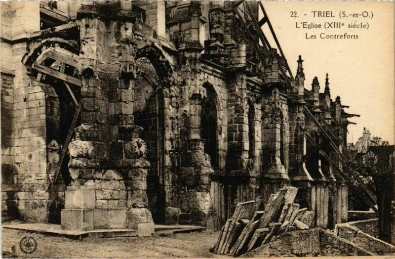 Carte postale ancienne Triel - L'Eglise