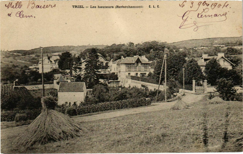Carte postale ancienne Triel - Les hauteurs (Reverchemont)