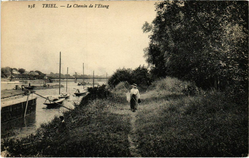 Carte postale ancienne Triel - Le Chemin de l'Ãtang