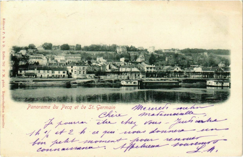 Carte postale ancienne Panorama du Pecq et de St. Germain