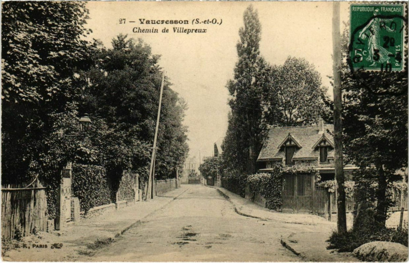 Carte postale ancienne Chemin de Villepreux à Vaucresson