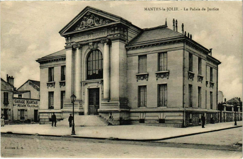 Carte postale ancienne Mantes-la-Jolie - Le Palais de Justice à Mantes-la-Jolie