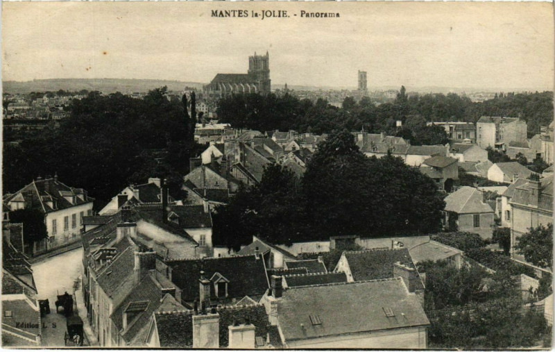 Carte postale ancienne Mantes-la-Jolie - Panorama à Mantes-la-Jolie