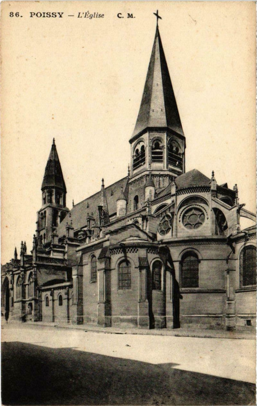 Carte postale ancienne Poissy - L'Eglise à Poissy