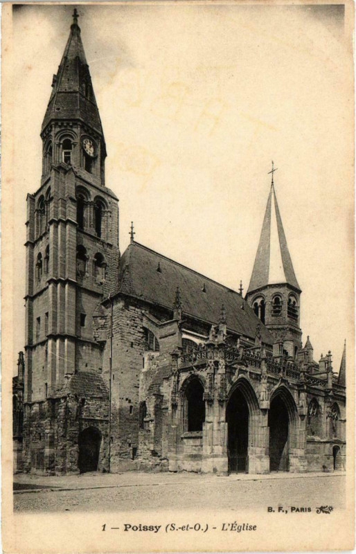 Carte postale ancienne Poissy - L'Eglise à Poissy