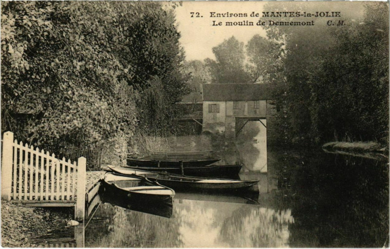Carte postale ancienne Env. de Mantes-la-Jolie - Le moulin de Dennemont à Mantes-la-Jolie
