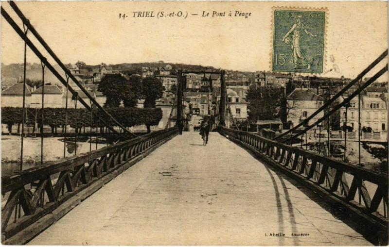 Carte postale ancienne Triel - Le Pont a Peage