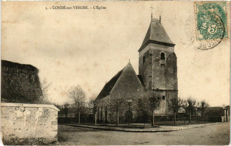 Carte postale ancienne Conde-sur-Vesgre - L'Eglise à Condé-sur-Vesgre