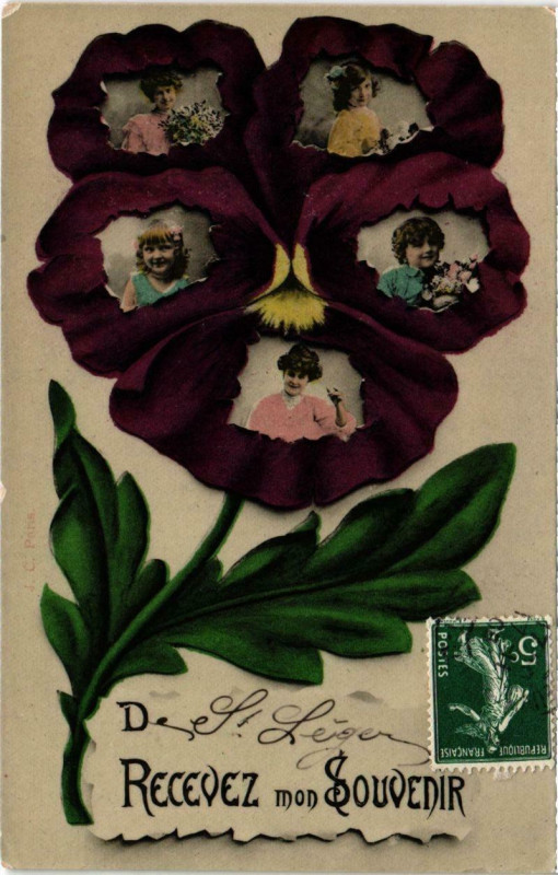 Carte postale ancienne Recevez mon Souvenir