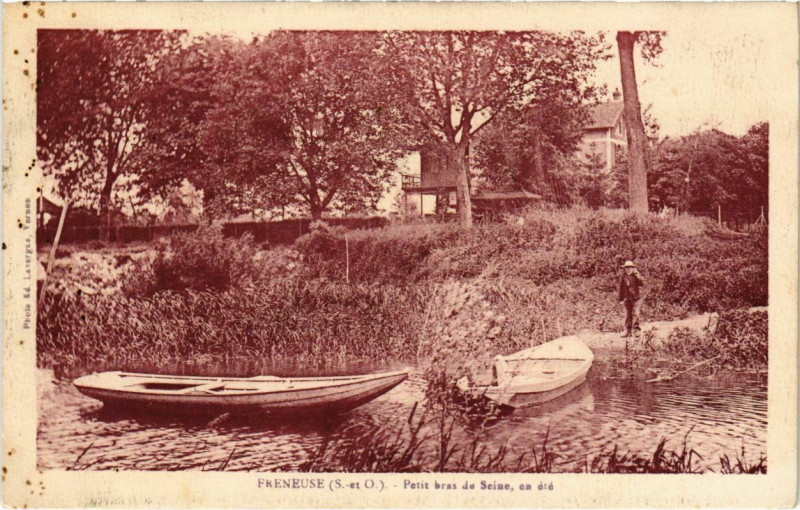 Carte postale ancienne Freneuse - Petit bras du Seine es ete à Freneuse