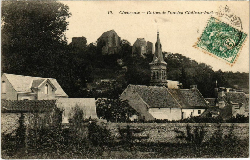 Carte postale ancienne Chevreuse - Ruines de I'ancien Chateau-Fort à Chevreuse