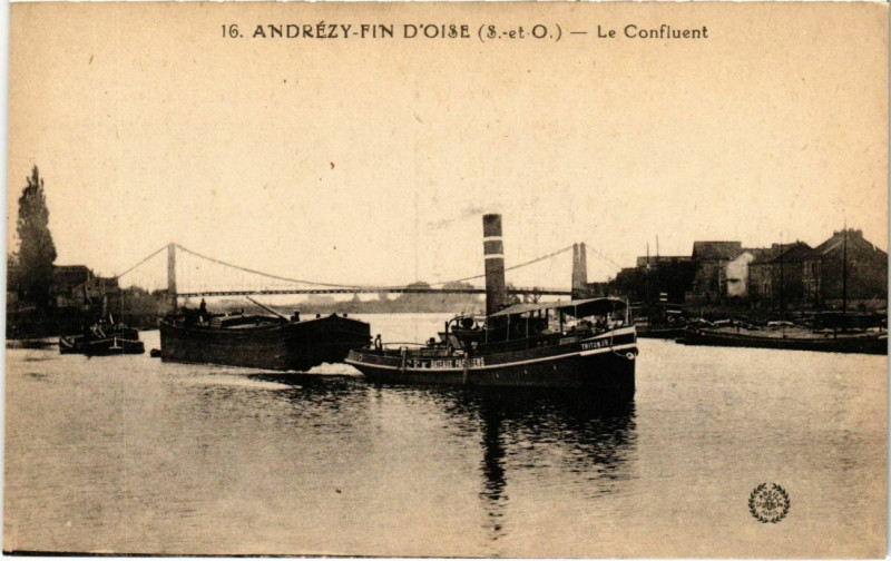 Carte postale ancienne Andresy-Fin D'Oise - Le Confluent à Andrésy