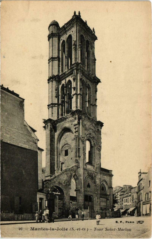 Carte postale ancienne Mantes-la-Jolie - Tour St-Maclou à Mantes-la-Jolie