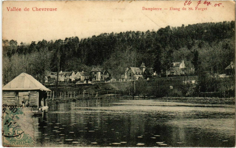 Carte postale ancienne Vallée de Chevreuse - Dampierre - Etang de St-Forget à Chevreuse