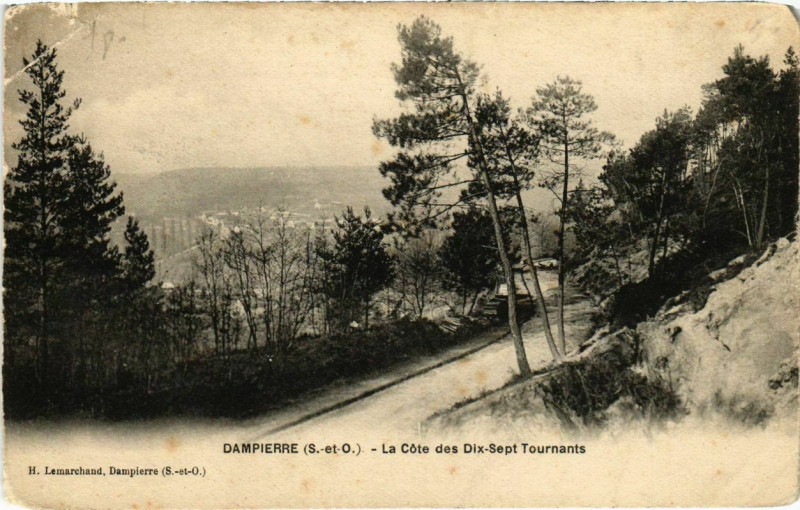 Carte postale ancienne Dampierre - La Cote des Dix-Sept Tournants