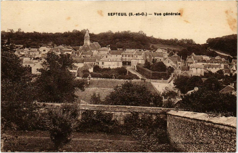 Carte postale ancienne Septeuil - Vue générale à Septeuil