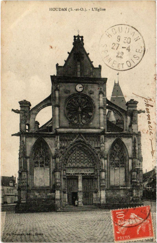 Carte postale ancienne Houdan - L'Eglise à Houdan