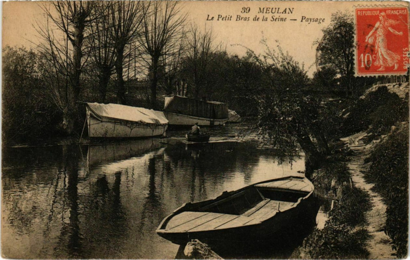 Carte postale ancienne Meulan - Le Petit de la Seine - Paysage