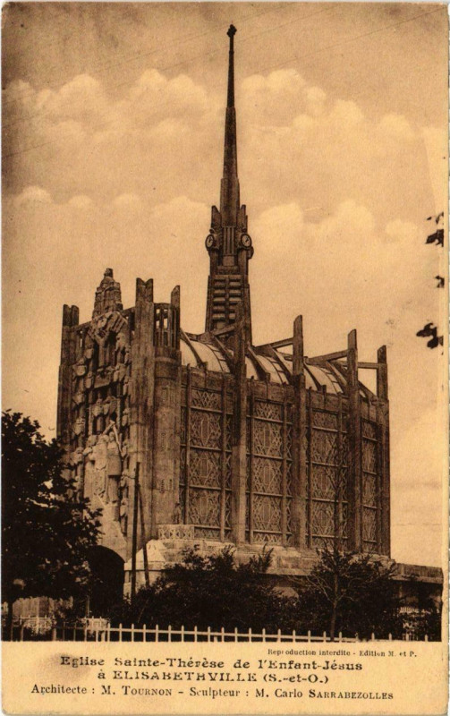 Carte postale ancienne Eglise Sainte-Therese de l'Enfant-Jesus a Elisabethville