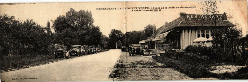 Carte postale ancienne Panorama card Le Perray - Restaurant de la Foret Verte a l'orée de à Vert