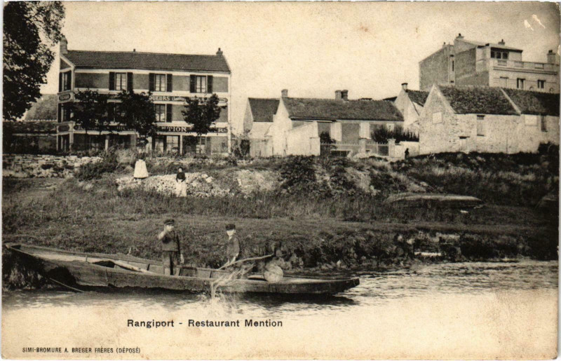 Carte postale ancienne Rangiport - Restaurant Mention