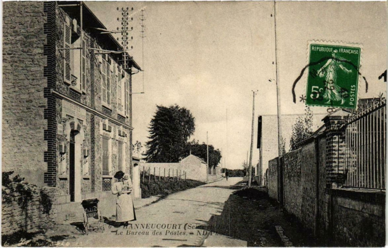 Carte postale ancienne Hanneucourt - La Bureau des Poste