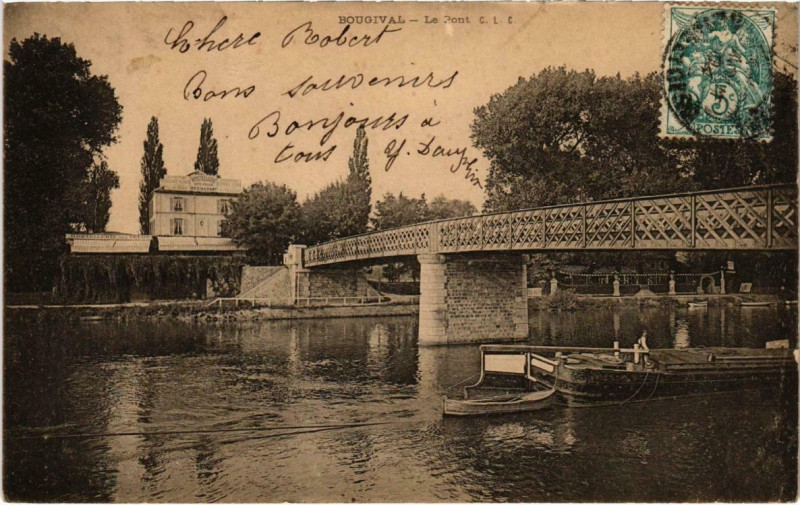 Carte postale ancienne Bougival - Le Pont à Bougival