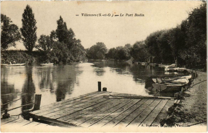 Carte postale ancienne Villennes - Le Port Bodin