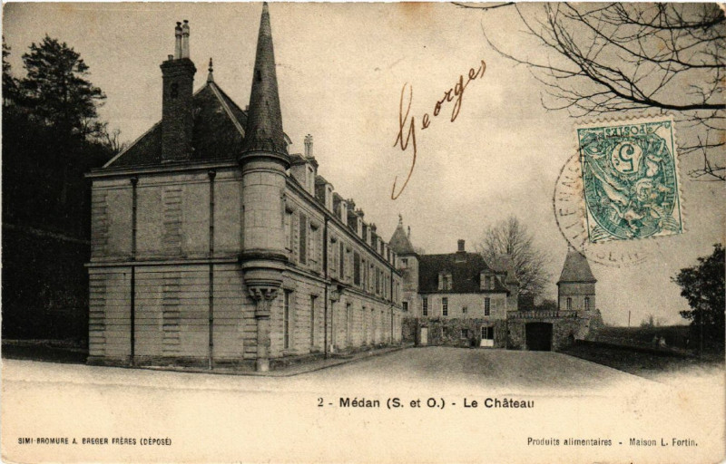 Carte postale ancienne Medan - Le Chateau à Médan