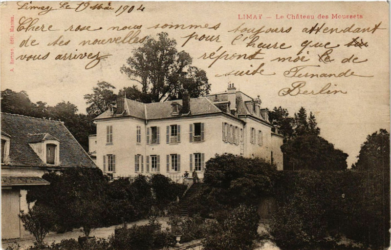 Carte postale ancienne Limay - Le Chateau des Moussets à Limay
