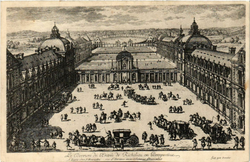 Carte postale ancienne Le Derriere de l'Entrée de Richeliere en Perspective