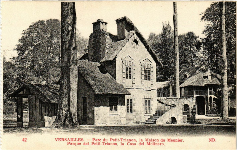 Carte postale ancienne Versailles - Parc du Petit-Trianon la Maison du Meunier - Parque à Versailles
