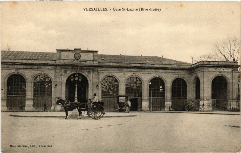 Carte postale ancienne Versailles - Gare St-Lazare (Rive Droite) à Versailles